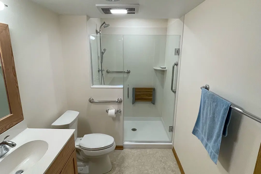Expanding the Entryway for Better Shower Accessibility by W.E. Davies + Sons Remodeling